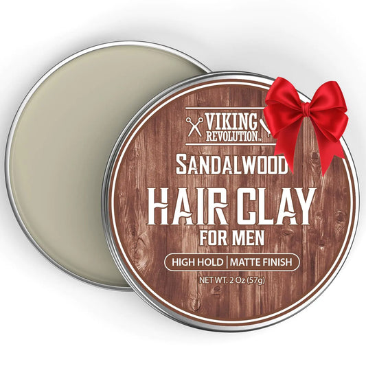 Viking Revolution Sandalwood Hair Clay for Men Strong Hold